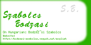 szabolcs bodzasi business card